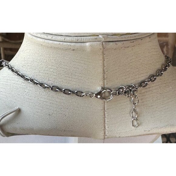 Amber Fashion Brand Silver Cross Fashion Jewelry Necklace 12.75" Height (NEW) - Picture 4 of 9